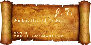 Jurkovits Tünde névjegykártya